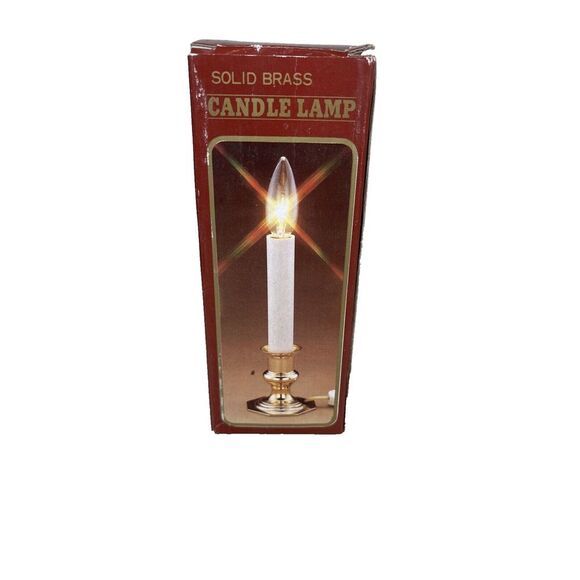 Other - Solid Brass Vintage Electric Window Pane 9 Inch Candle Christmas‎ or Decoration